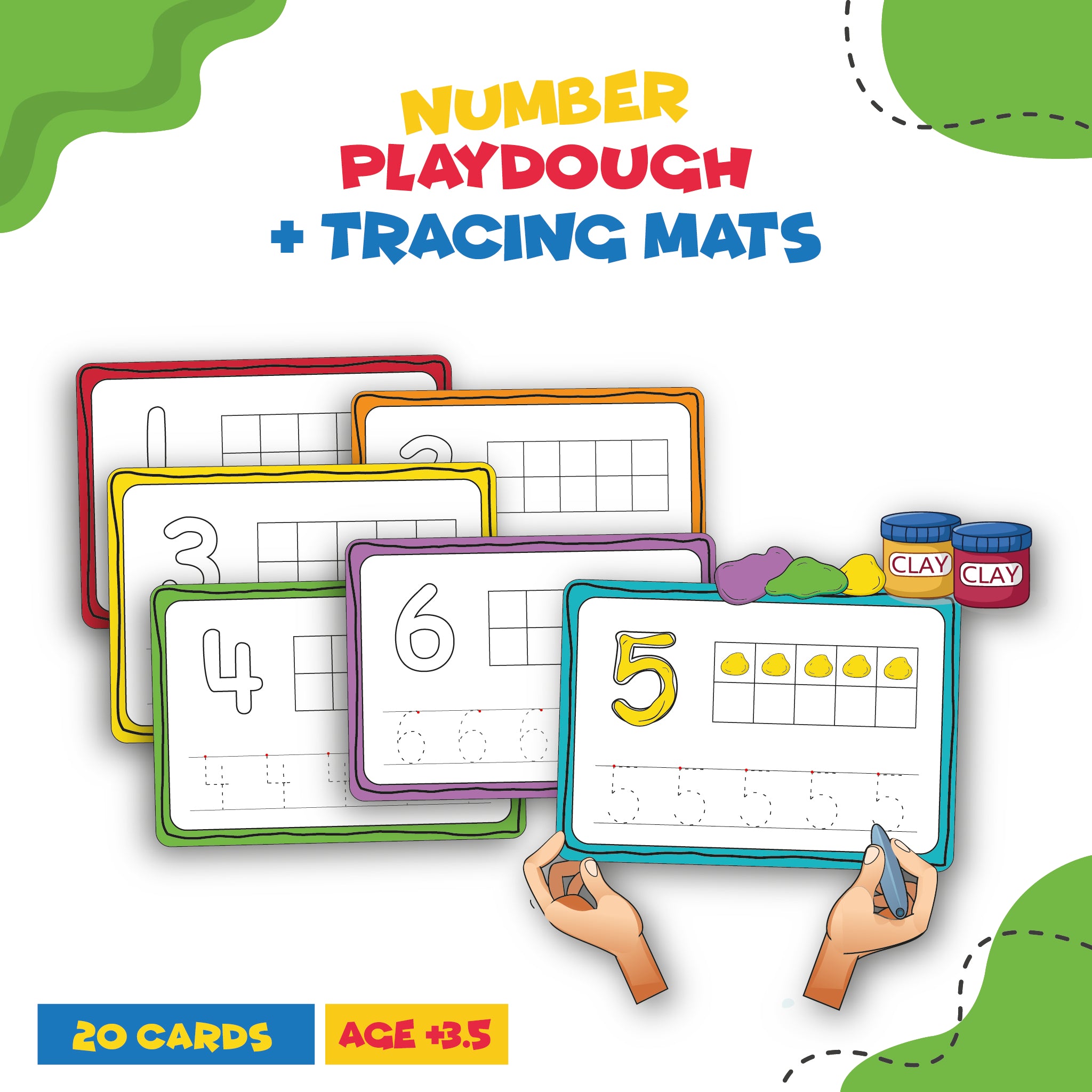Number Playdough & Tracing Mats Rahwanjiprintables