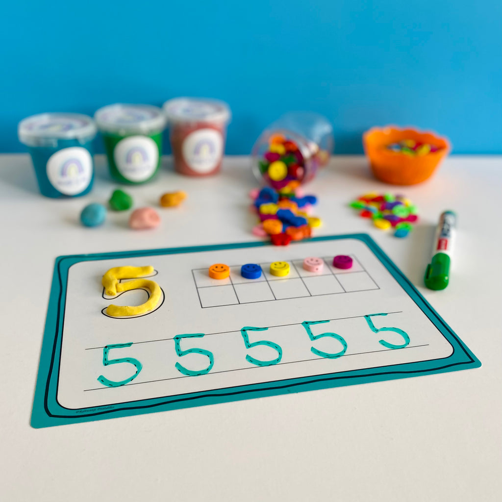 Number Playdough & Tracing Mats Rahwanjiprintables